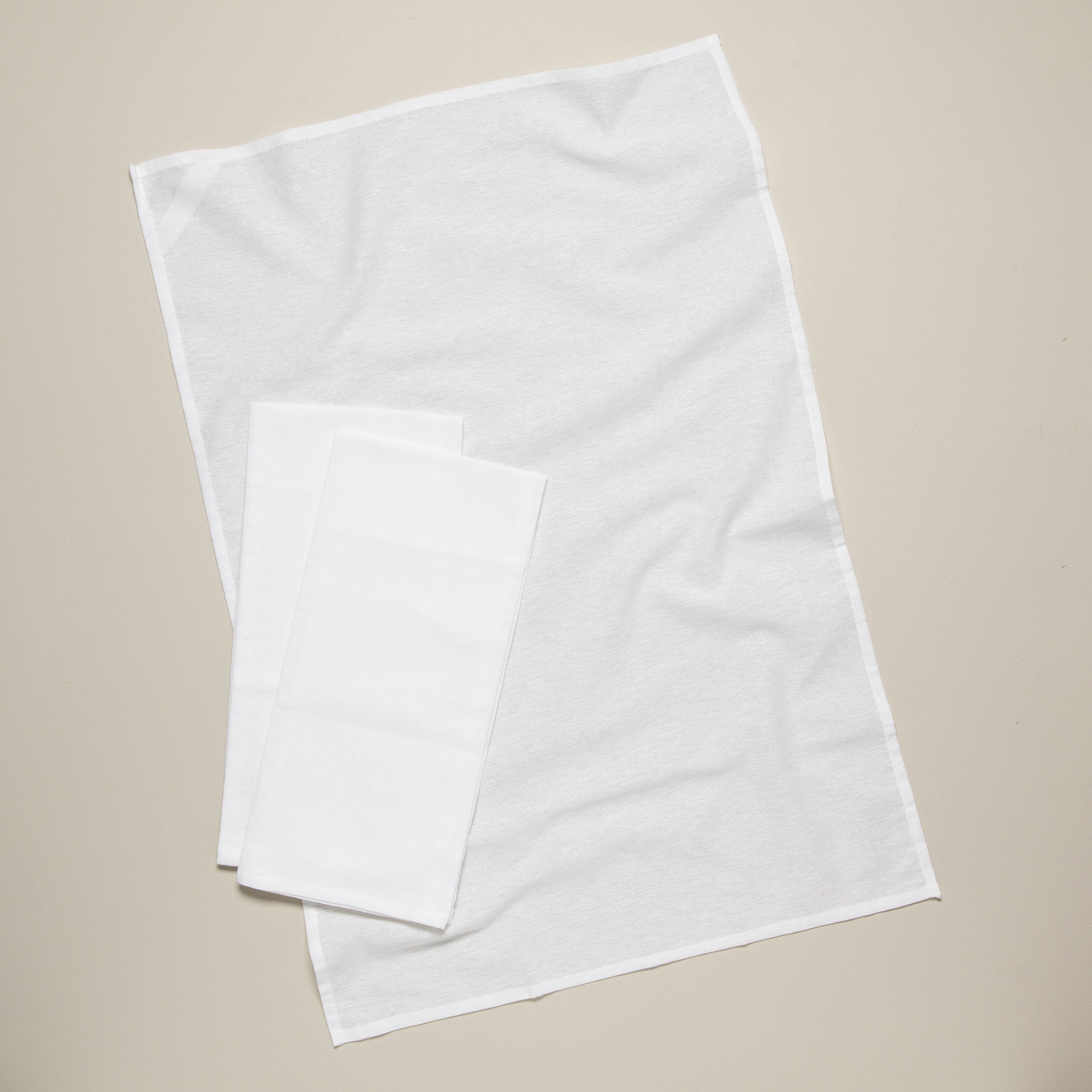 White Floursack Dishtowels Set of 3