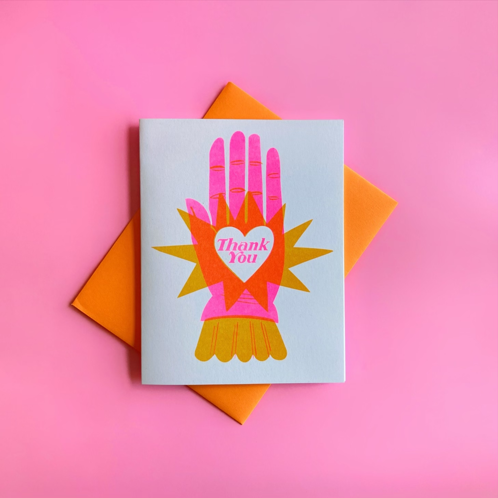 Helping Hand - Thank You Risograph Card