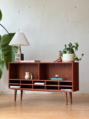 Low Danish Teak Bookcase #3397