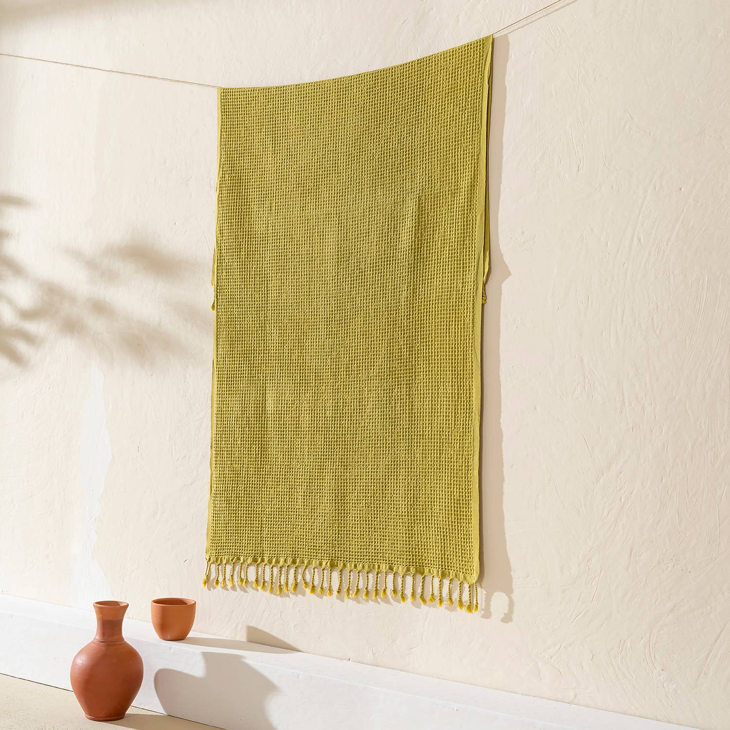 Stonewashed Waffle Beach Towel Turkish Hamam Fouta Vintage