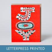 JOY Holiday Letterpress Card by Egg Press: Plastic sleeve