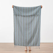 Turkish Bath/Beach/Sauna Mid Weight Towels - Blue Striped