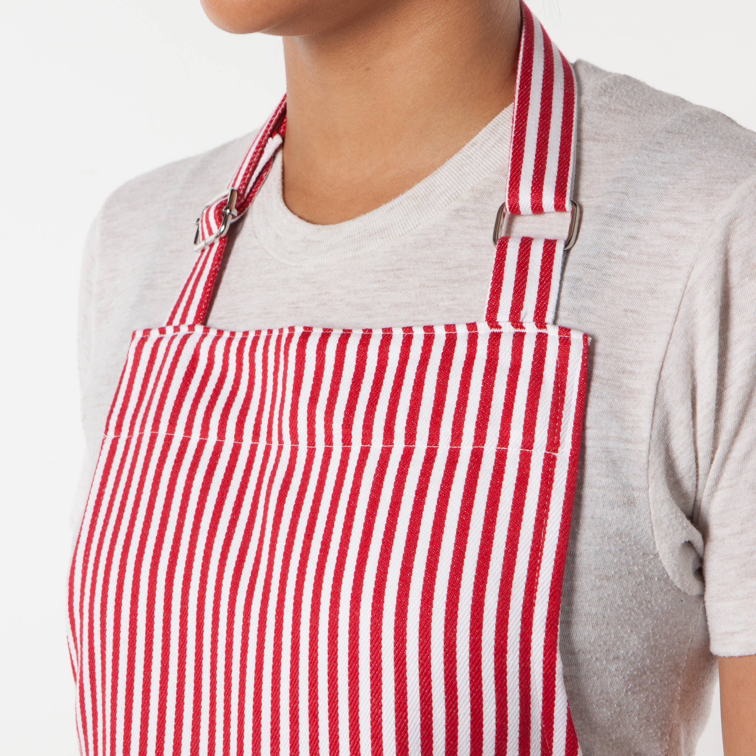Narrow Red  Stripe Chef Apron