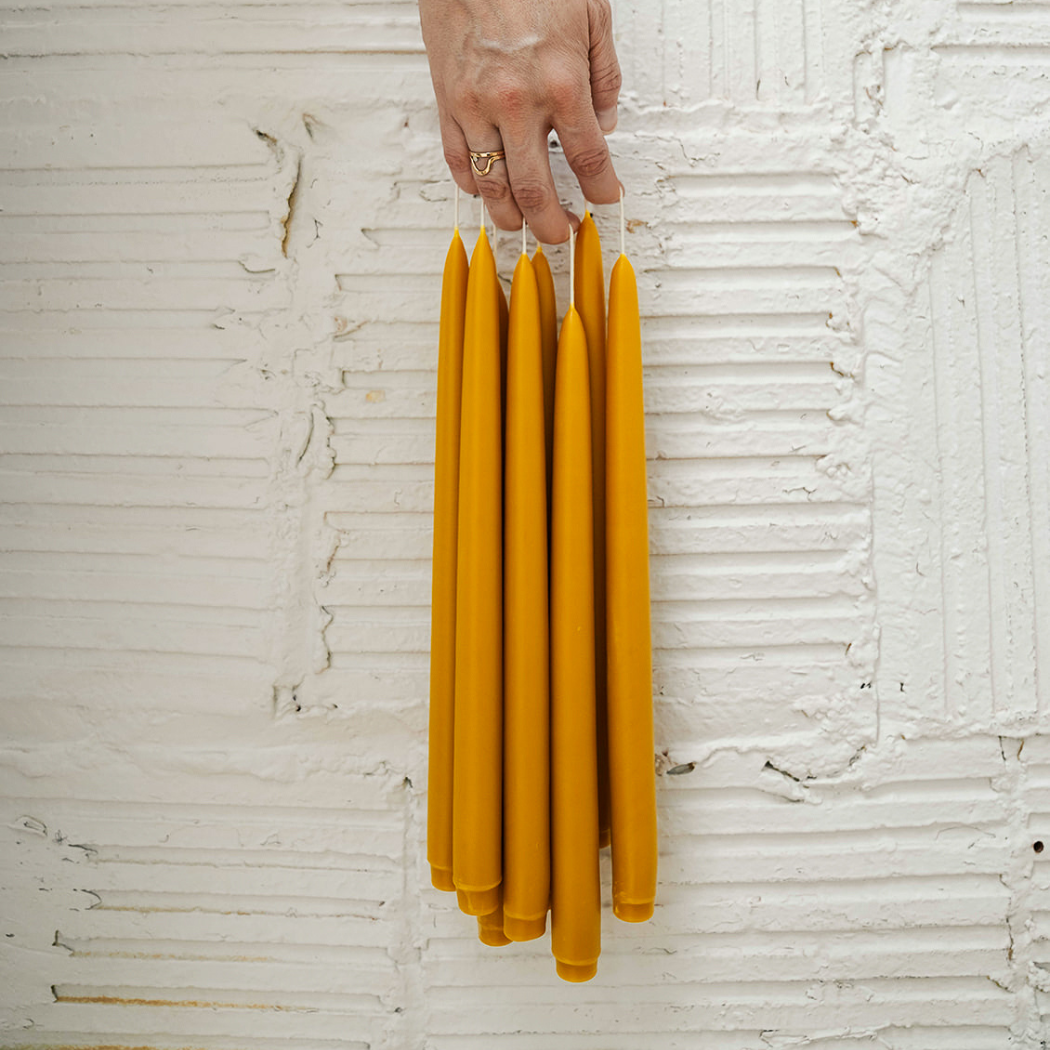12" Beeswax Taper - Set of 2