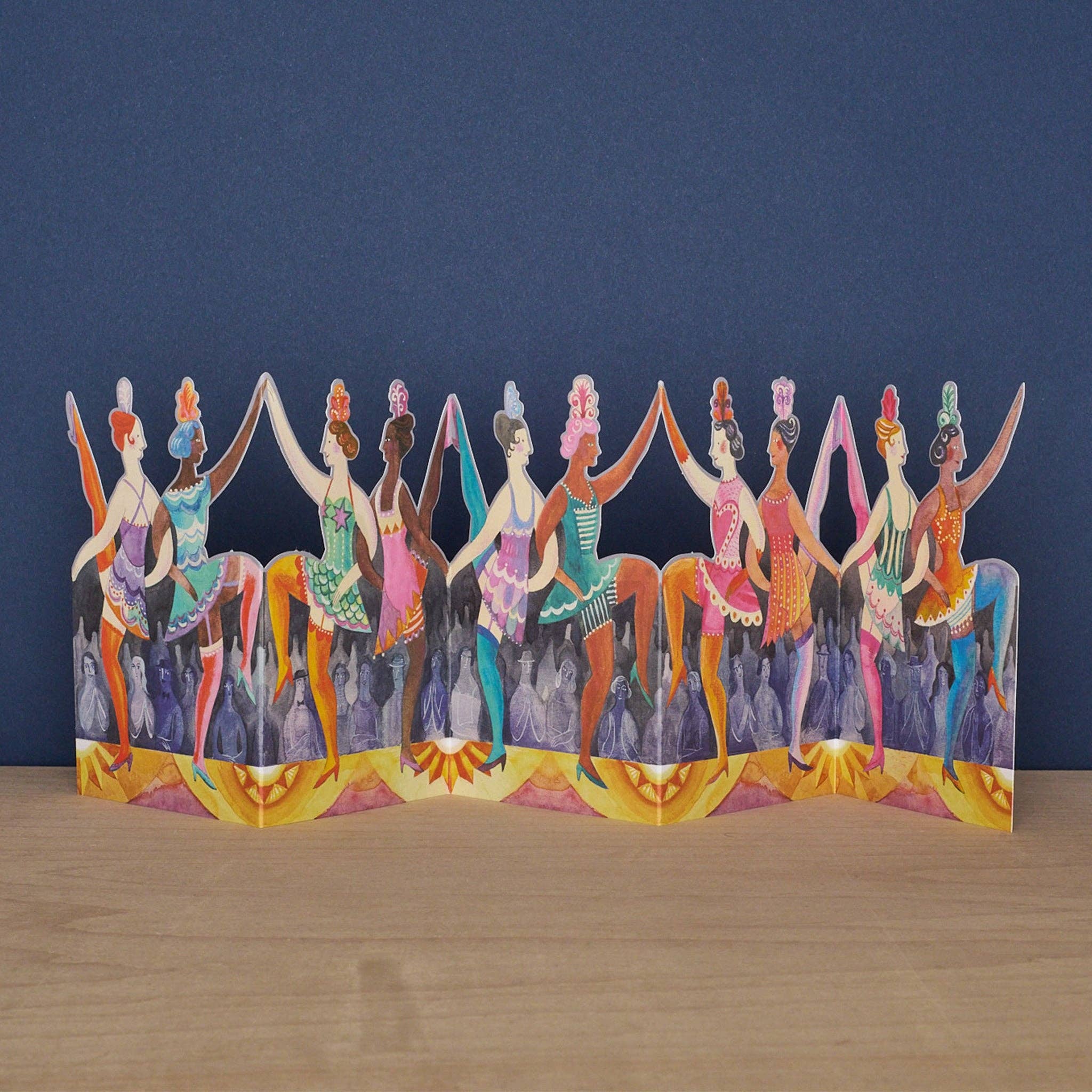 Cabaret Dancers Die-Cut Greeting Card