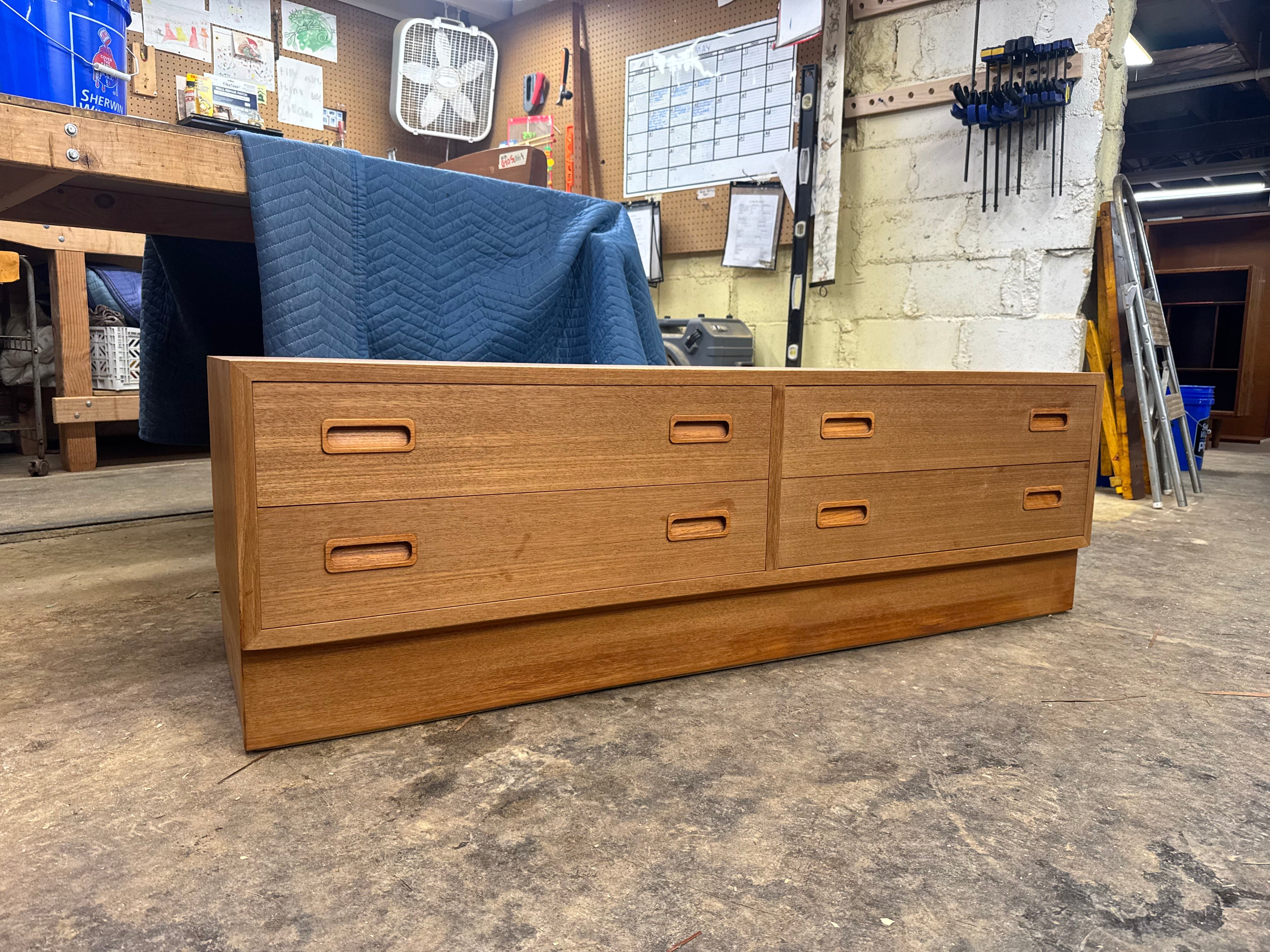 Low teak chest for Anne