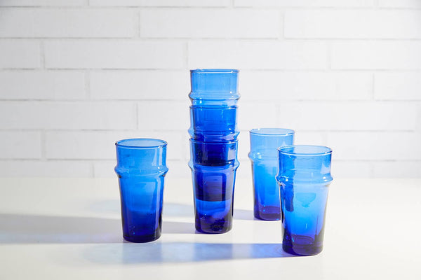 Moroccan Beldi Glassware - Blue: Blue