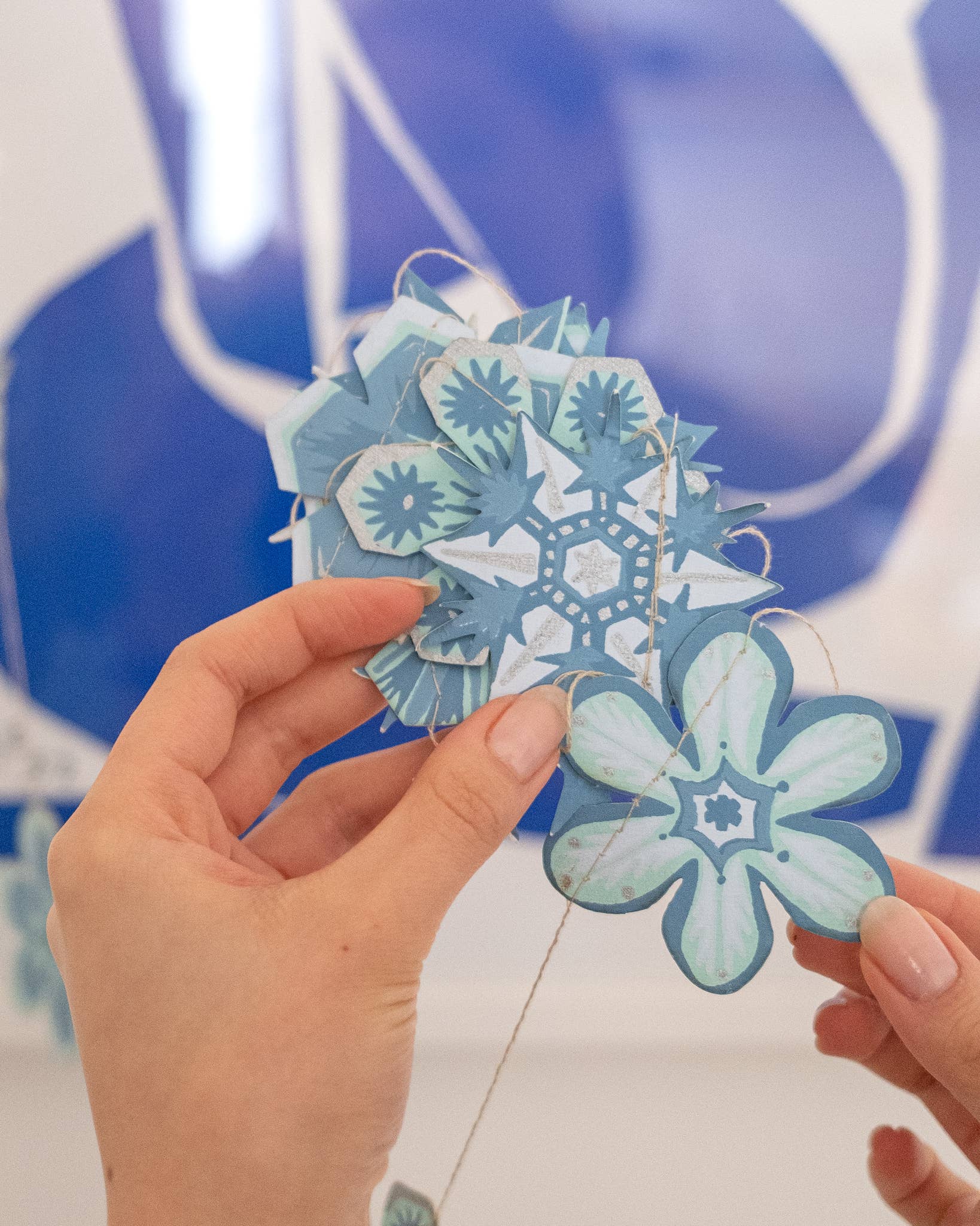 Snowflakes Sewn Garland