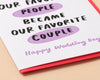 Favorite Couple Wedding Letterpress Greeting Card
