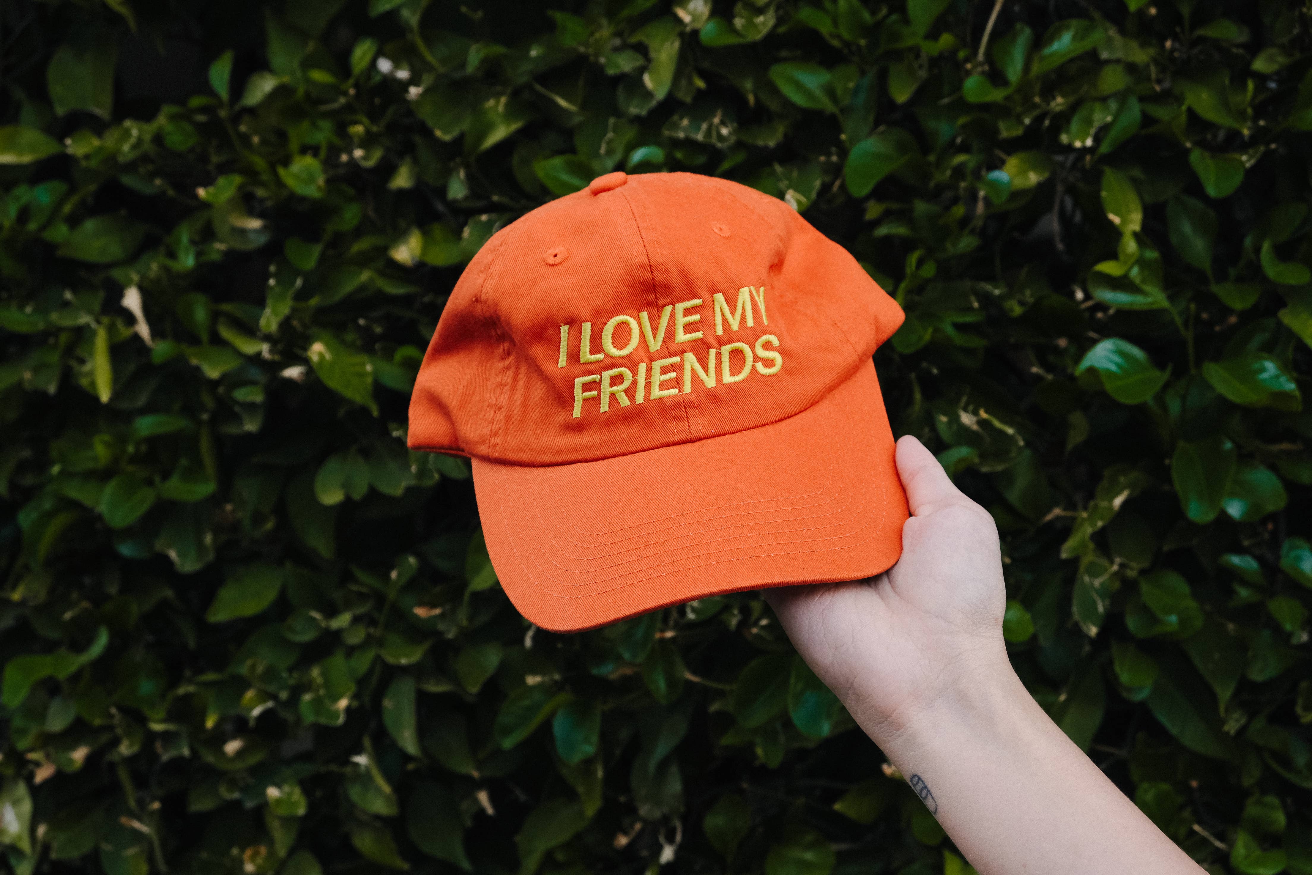 ‘I LOVE MY FRIENDS’ embroidered hat