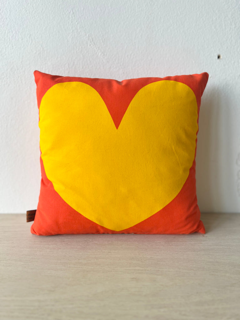 Yellow & Orange XY Heart Pillow