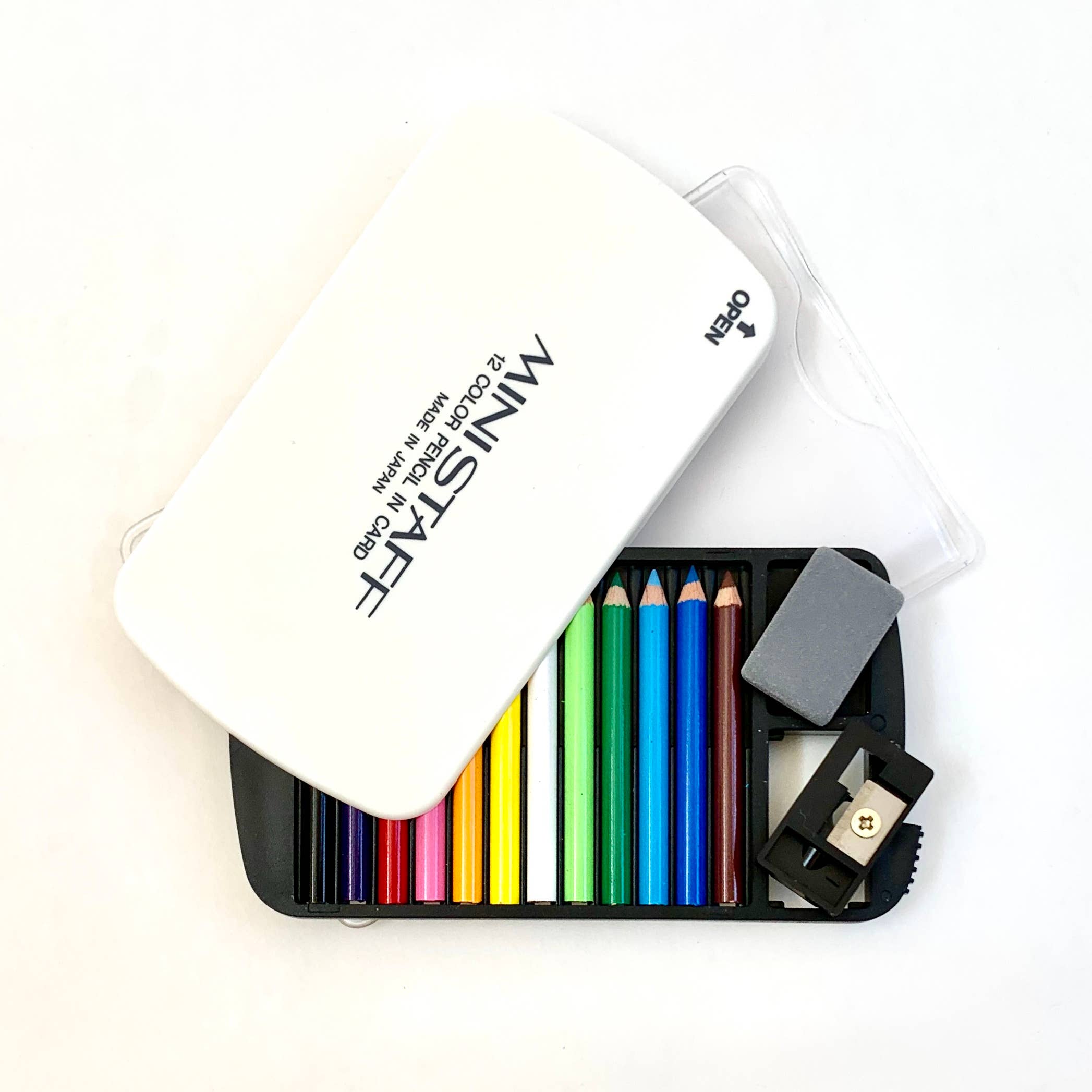12 Mini Pencils in White Card Case