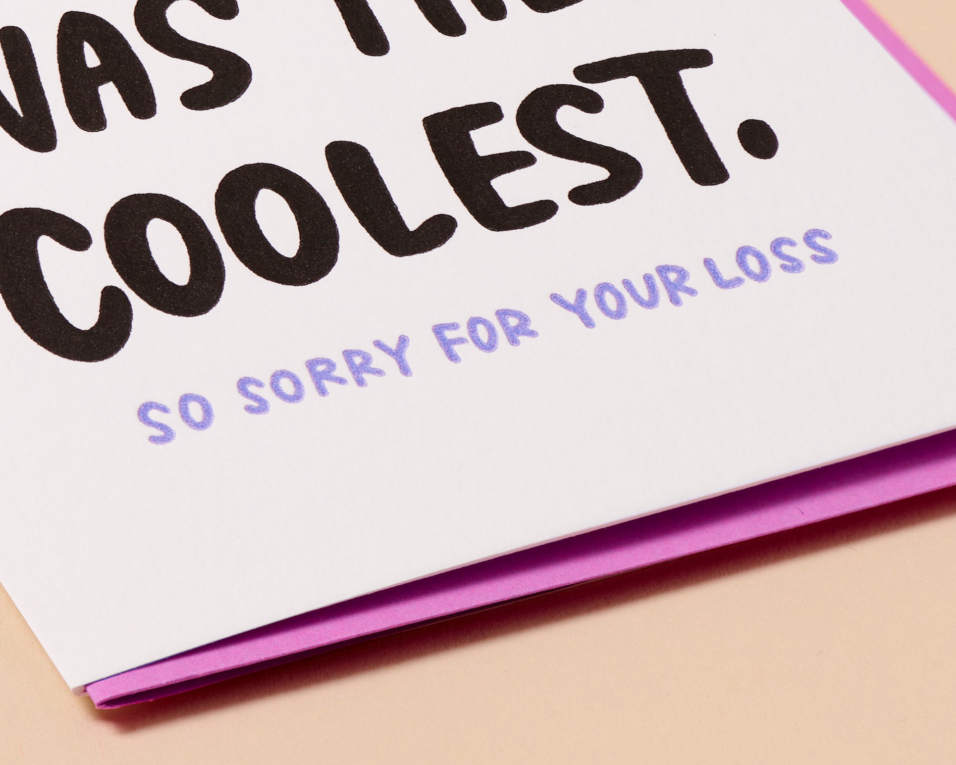 Letterpress Sympathy Card—Dog Was Coolest (Pet Loss, Sweet)