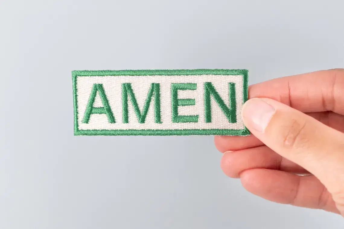 AMEN Embroidered Iron-On Patch