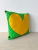 Yellow & Green XY Heart Pillow