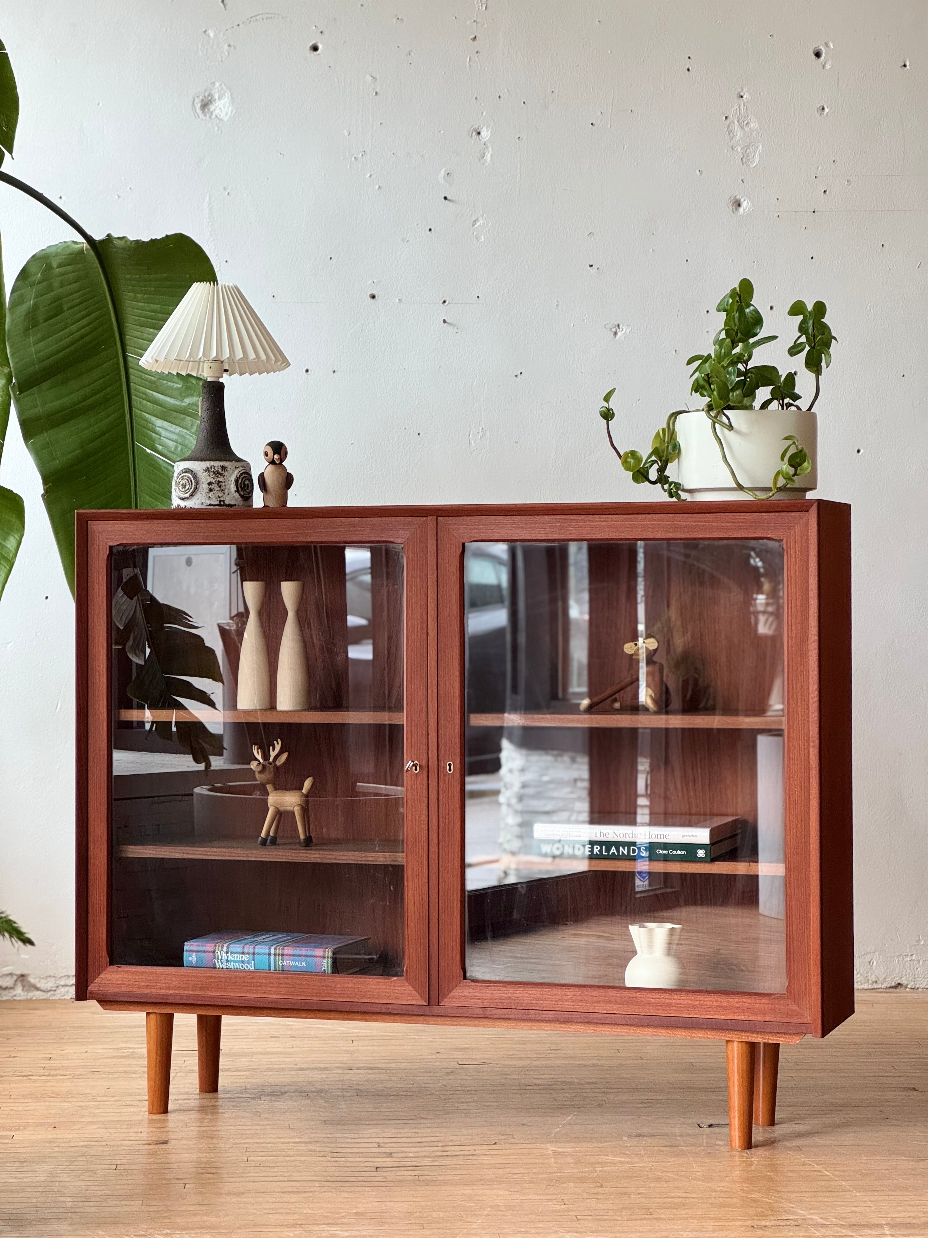 Danish Modern Teak and Glass Display Cabinet by Brauer Møbler