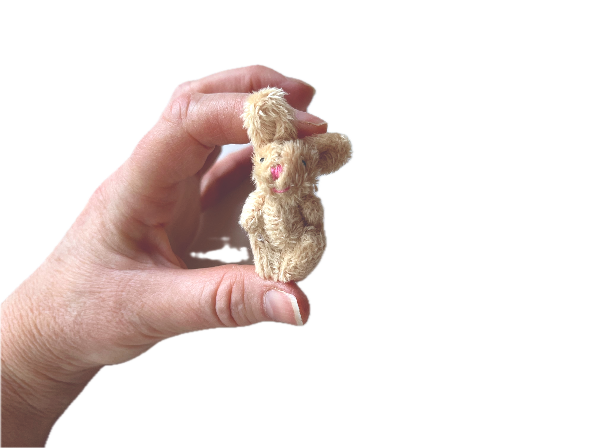 Tiny Beige Stuffed Bunny Rabbit  