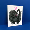 Swan and Cygnet Risograph Greeting Card