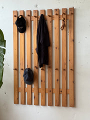 Swedish Pine Wall Mounted Coat / Hat Rack #3425