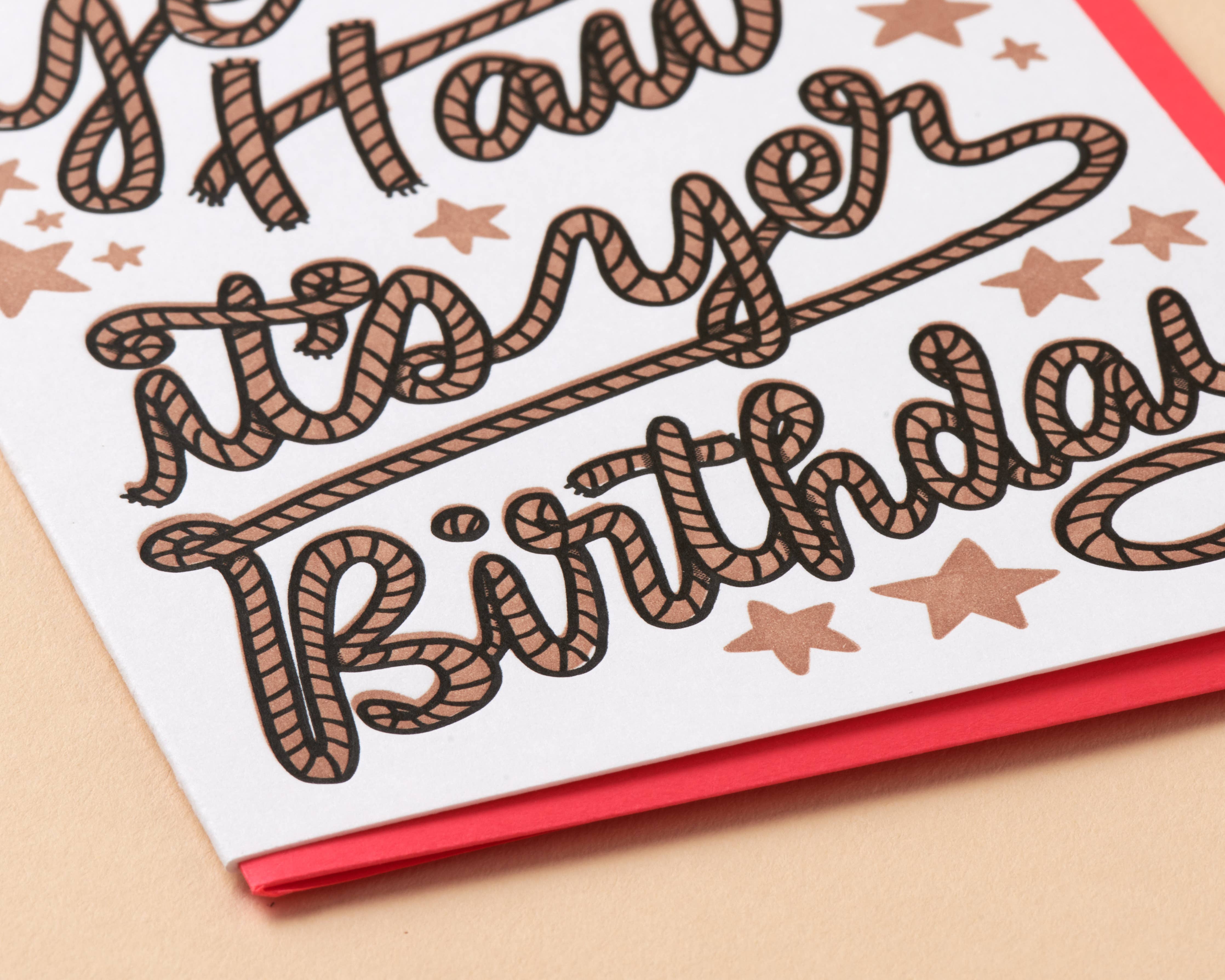 Letterpress Birthday Card—Yee Haw (Rope, Western)