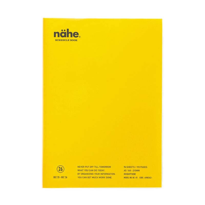 2026 Weekly Planner Nahe A5 Vertical: Yellow