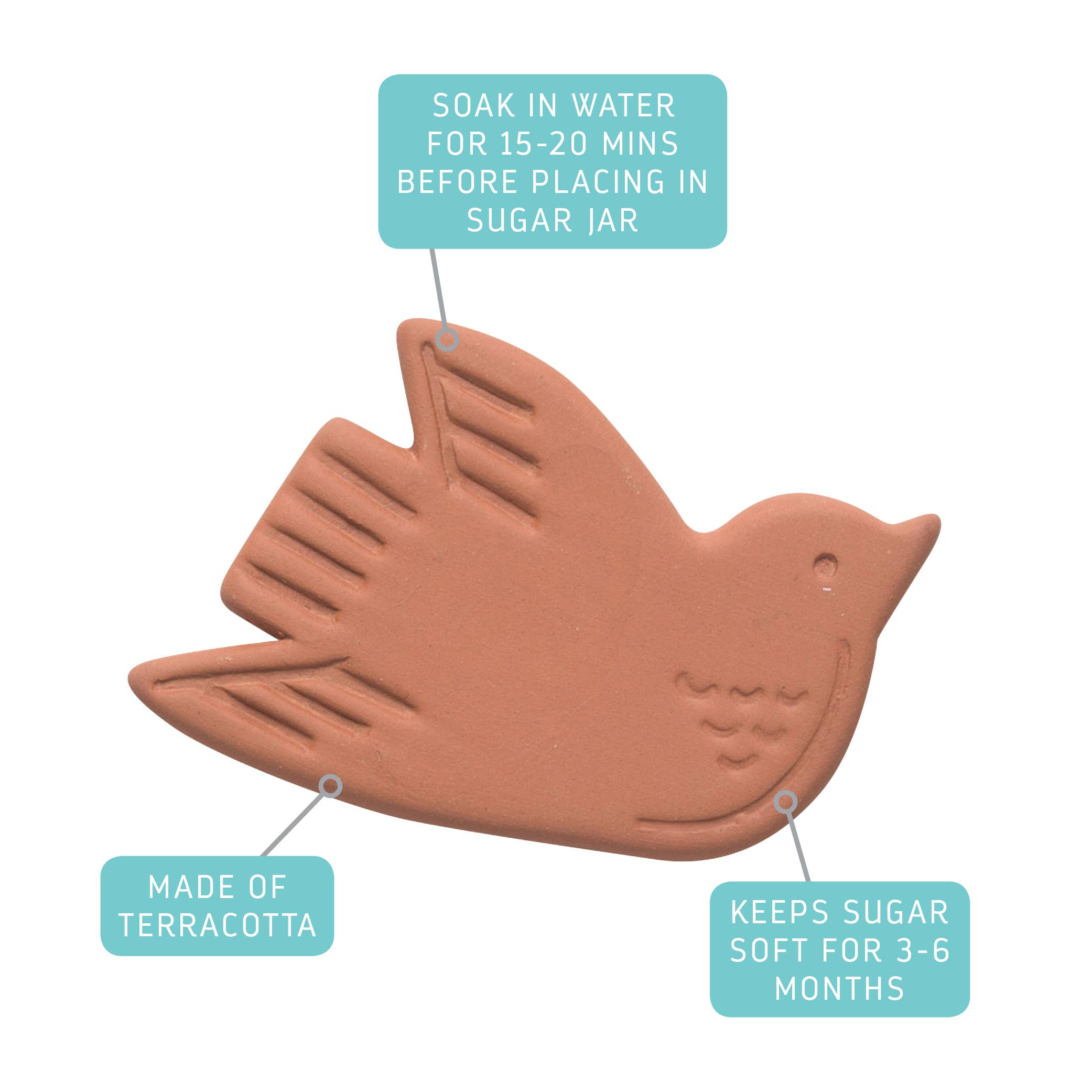 Bertie Bird Terracotta Sugar Saver - Thumbnail 3