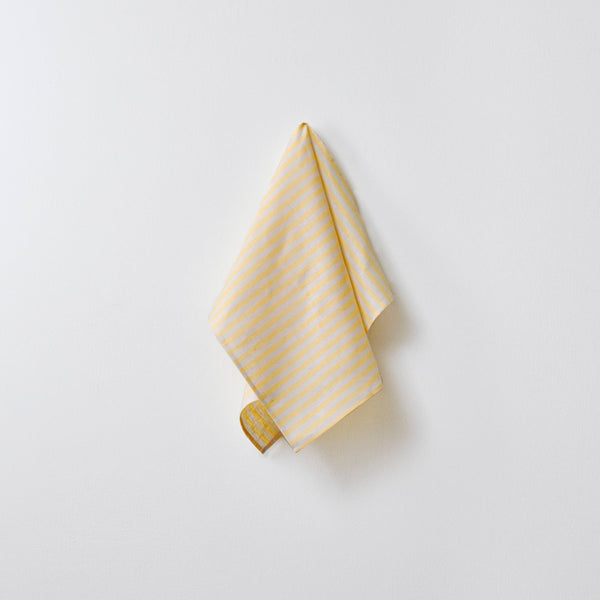 Linen Kitchen Cloth Henry Yellow Beige Stripe