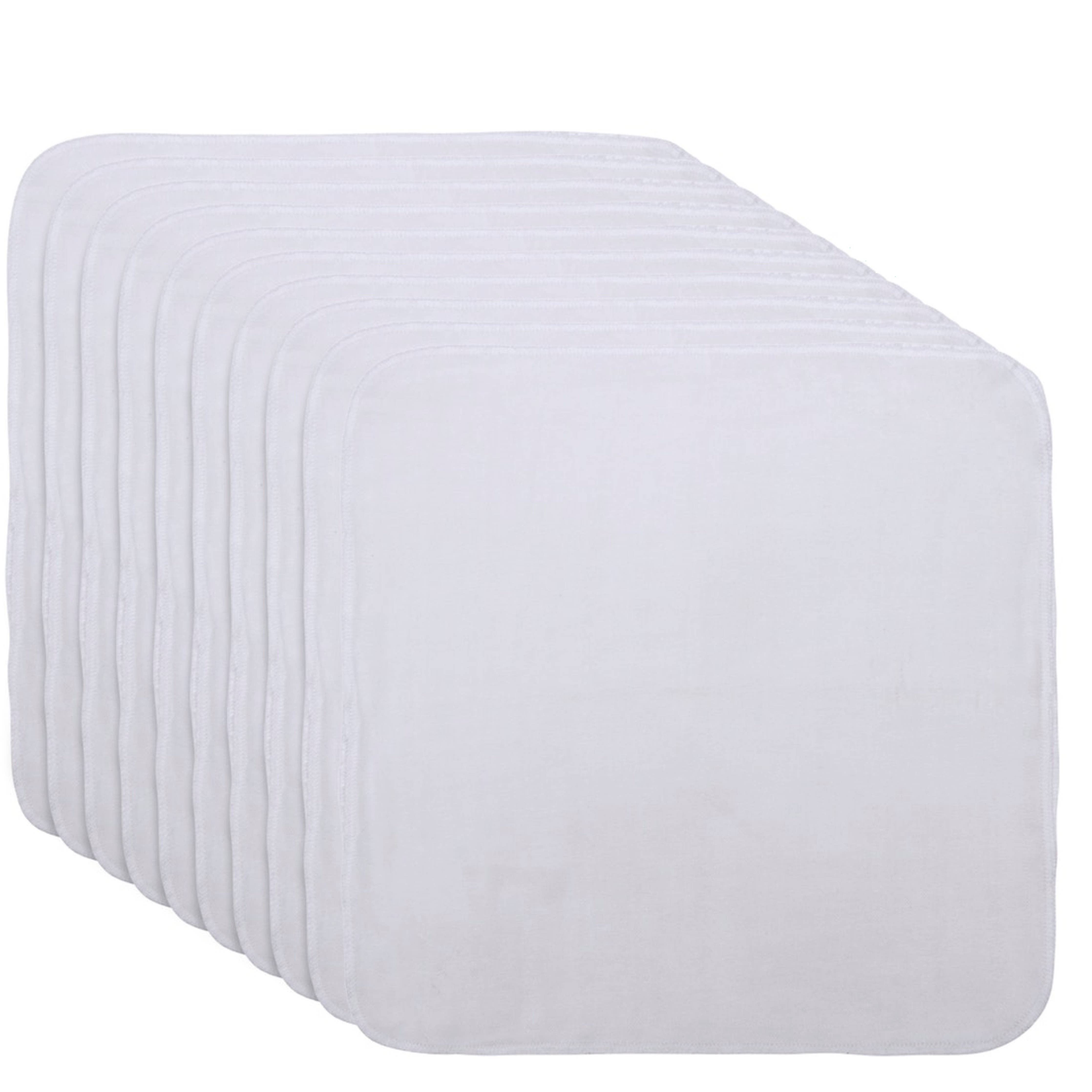 Set of 10 Organic Cotton Muslin Baby Wipes, 10”x10” : Natural