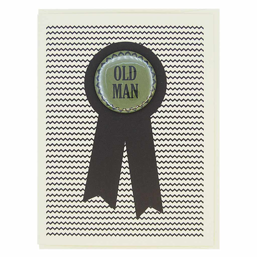 Old Man Card w/ Button