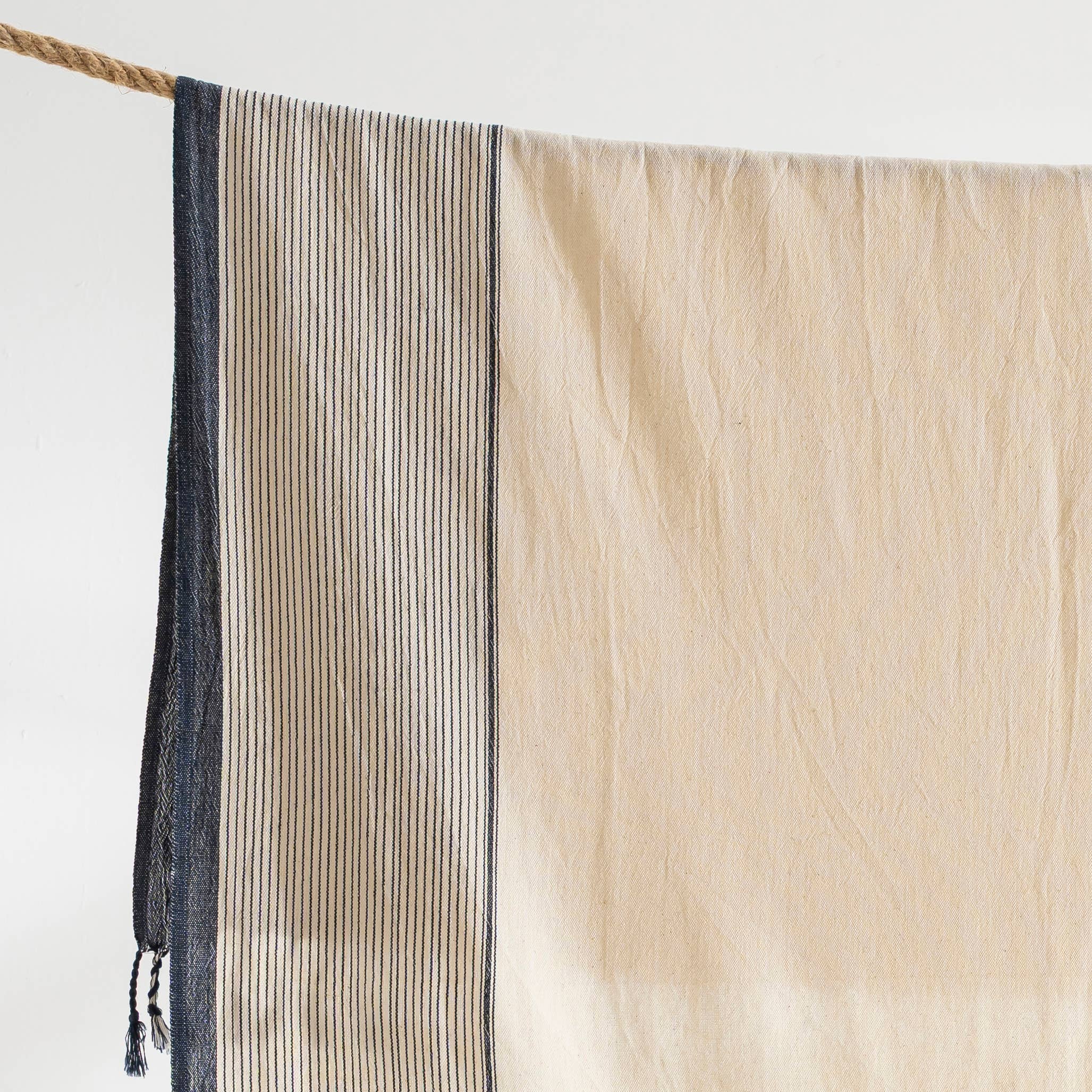 Turkish Bath/Beach/Sauna Mid Weight Towel - Grey Striped