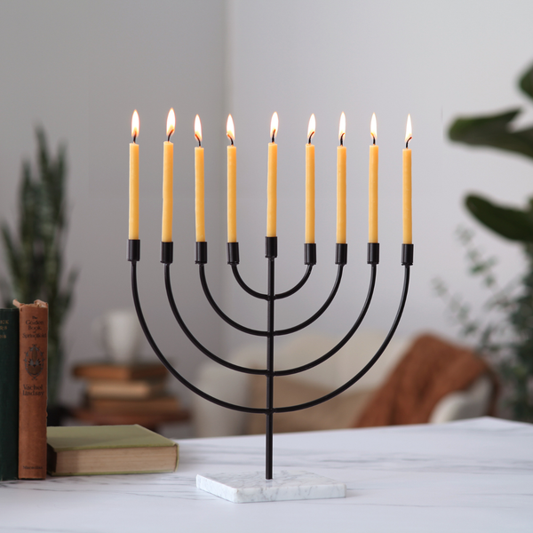 Hanukkah Beeswax Taper Candles: Natural