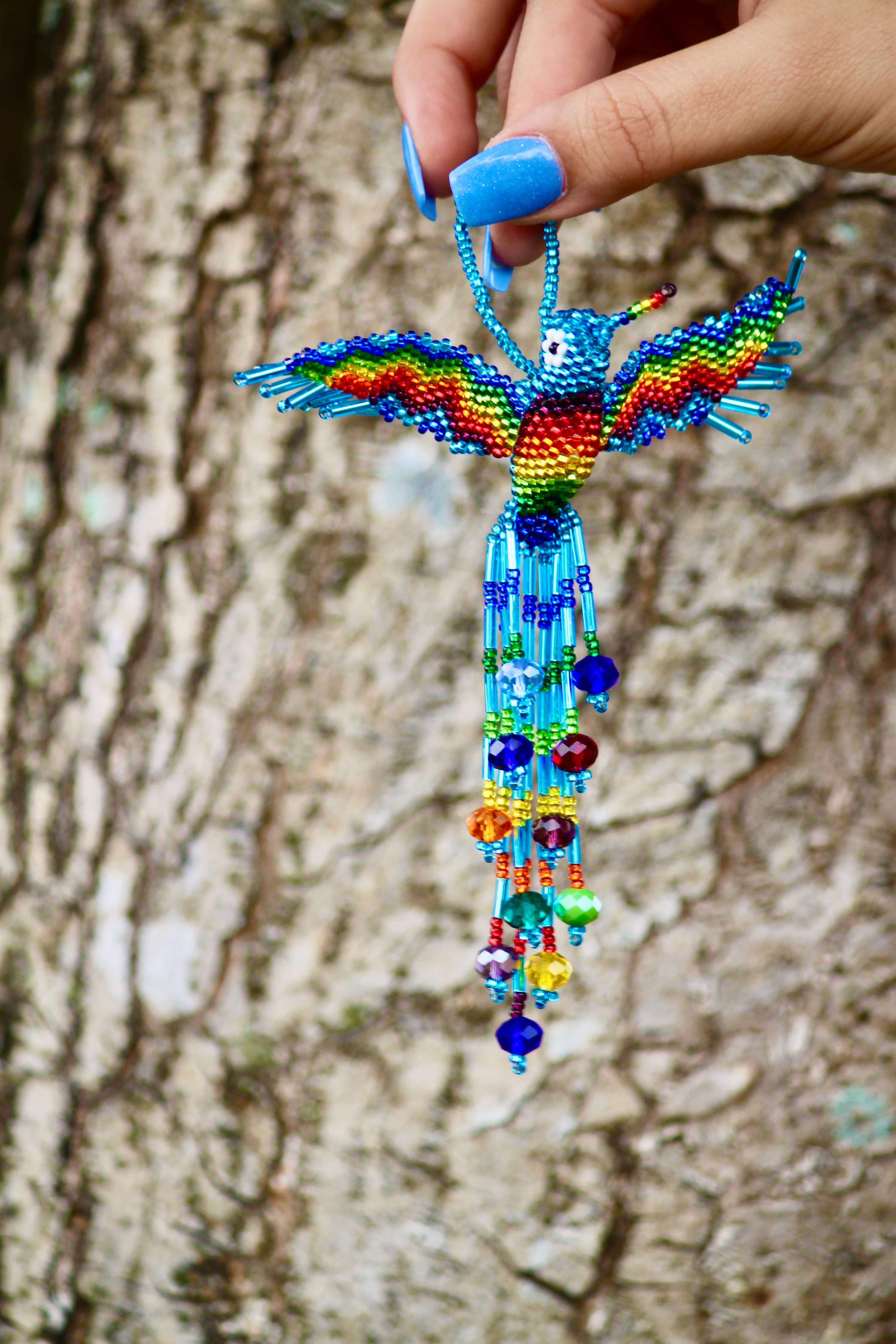 Beaded Hummingbird Seed Bead Ornament