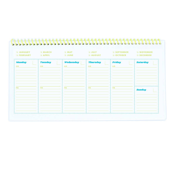 Perpetual Desk Calendar - Undated - Aqua