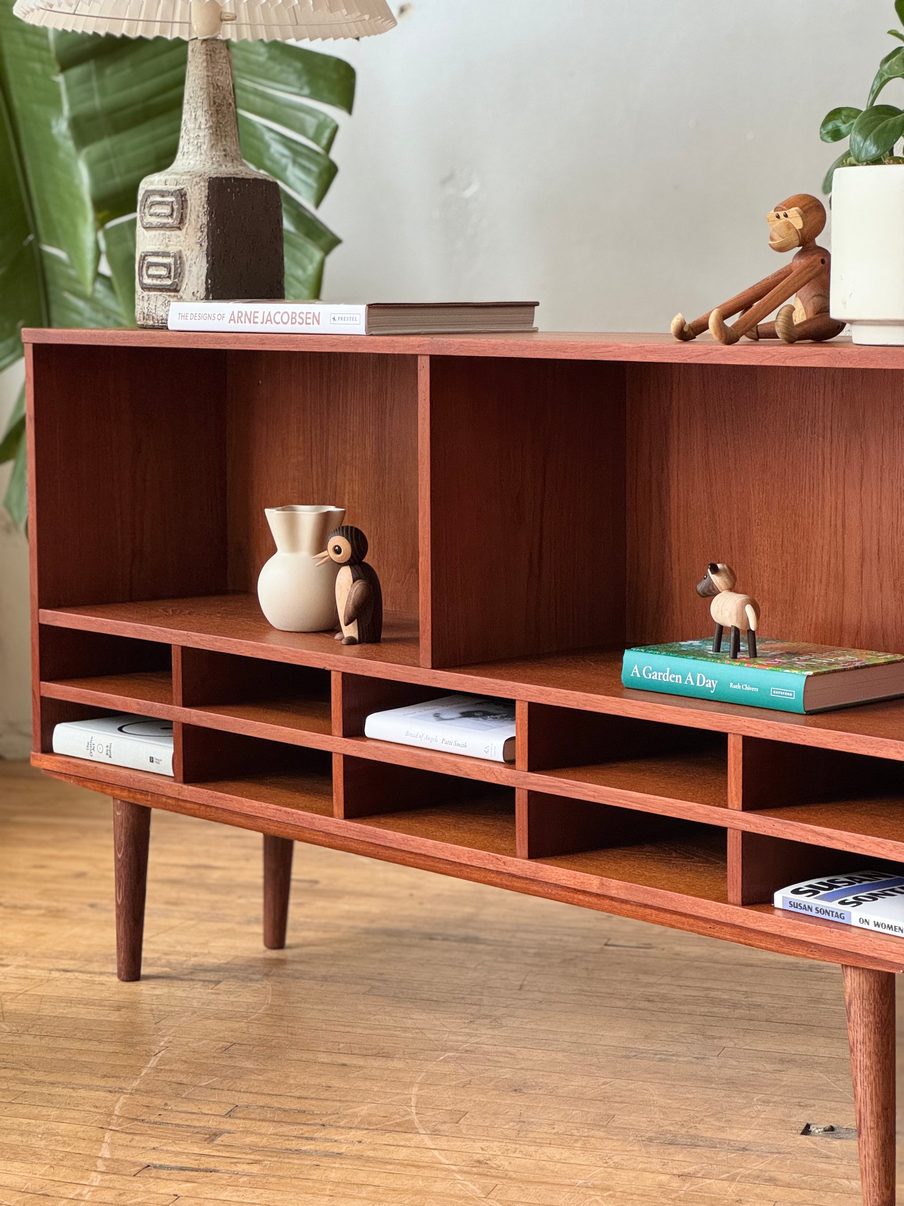 Low Danish Teak Bookcase #3397