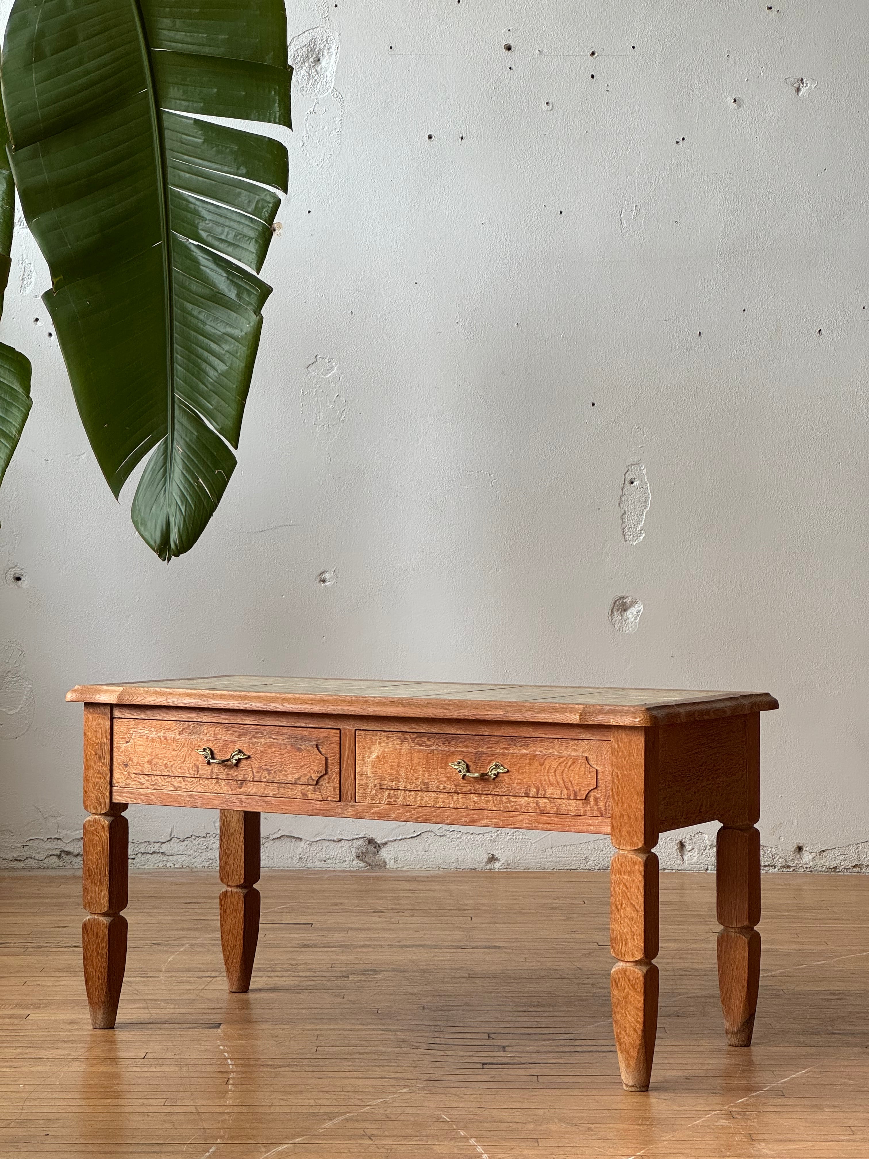 Danish Oak & Tile Chest of Drawers / Bench by Henning Kjaernulf #2768
