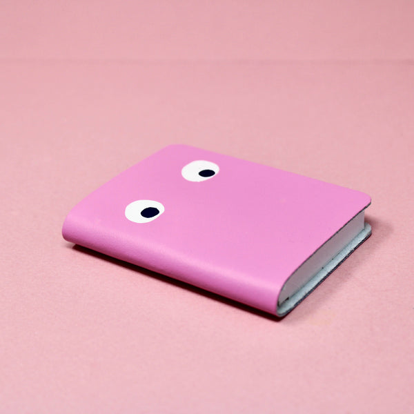 Googly Eye Mini Leather Notebook: Hot Pink