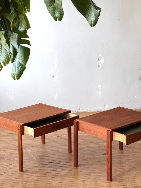 Pair Of Mid-Century / Danish Modern Teak Nightstands / Side Tables