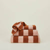 SIMPLE STRIPED TERRY TOWELS - BLUSH/TERRACOTTA: HAND