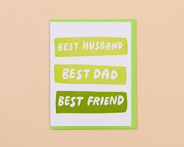Best Husband/Dad/Friend Father's Day Letterpress Card