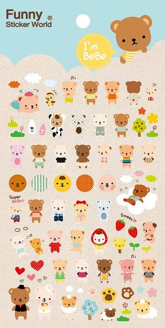 Bebe Bear Gel Stickers