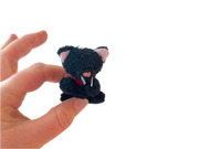 Mini Black Plush Kitty Cat