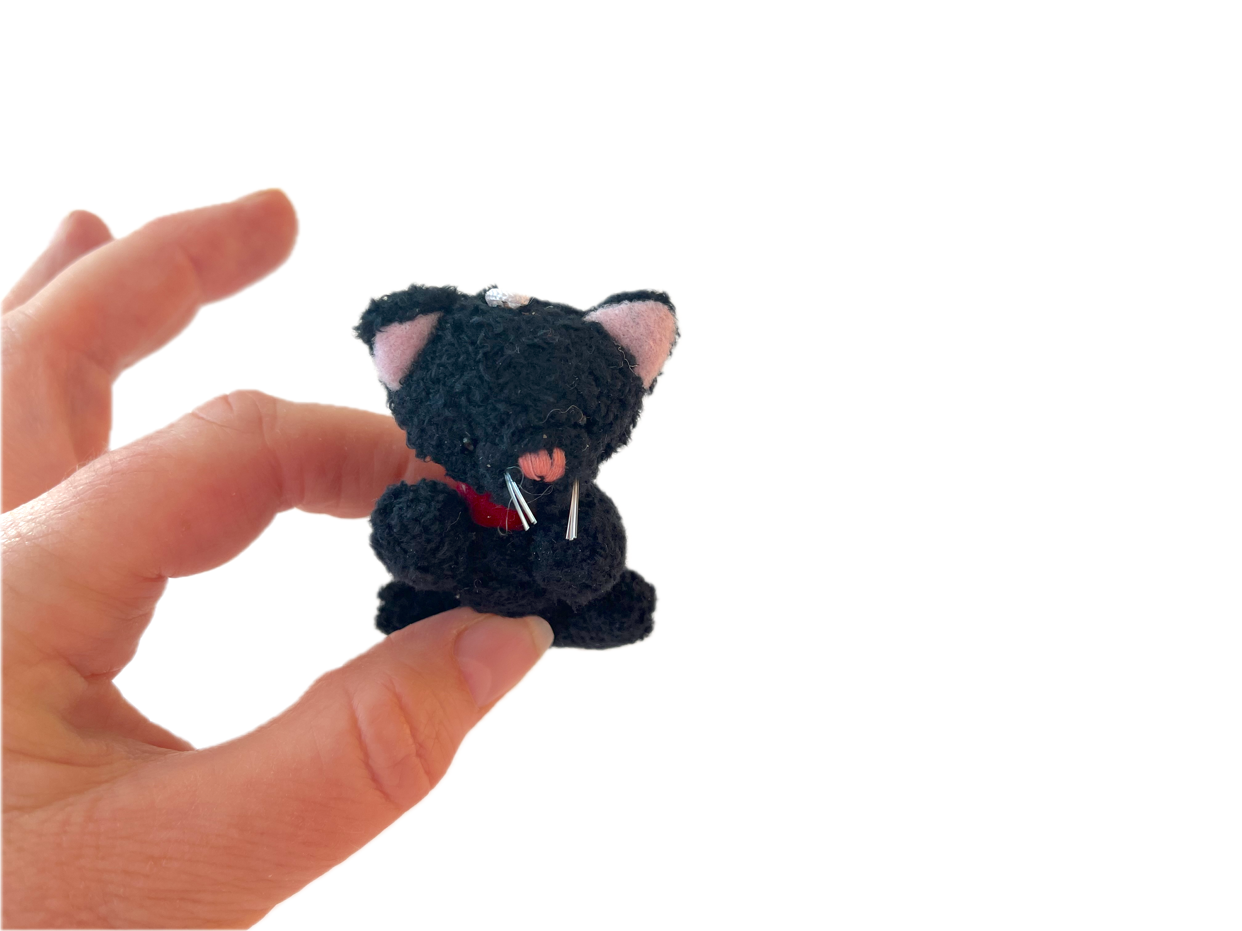 Mini Black Plush Kitty Cat