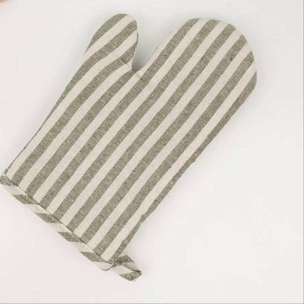Stripe Oven Mitt: Green