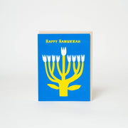 Hanukkah Flower Menorah Greeting Card