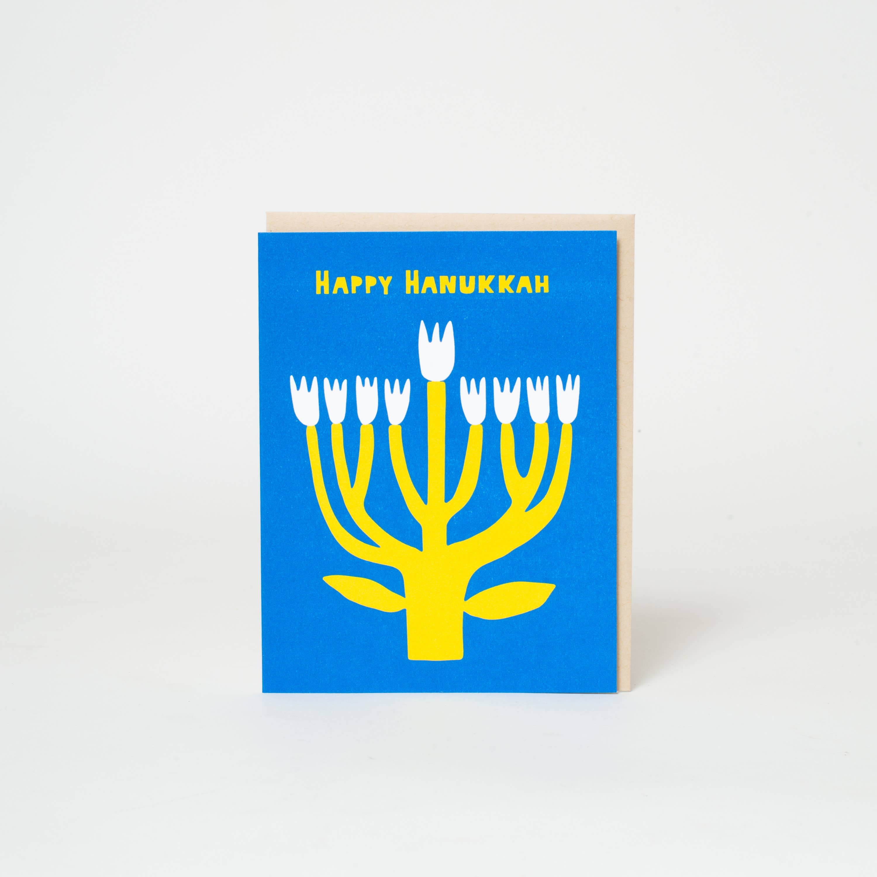 Hanukkah Flower Menorah Greeting Card