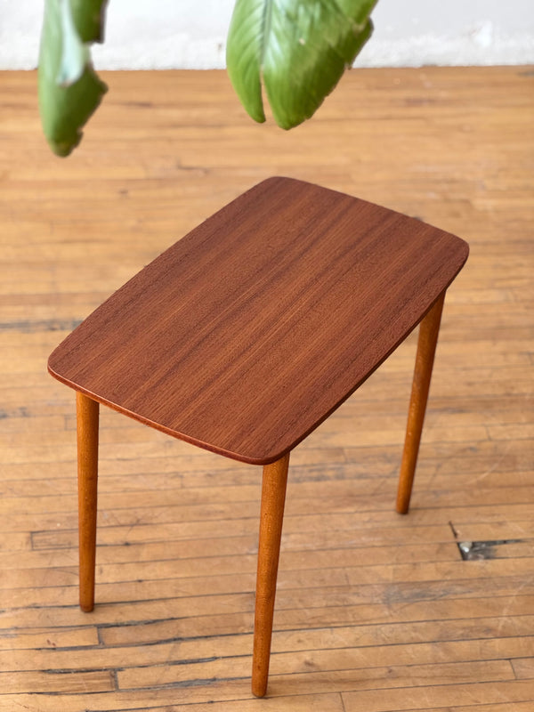 Danish Side Table In Teak And Beech #001