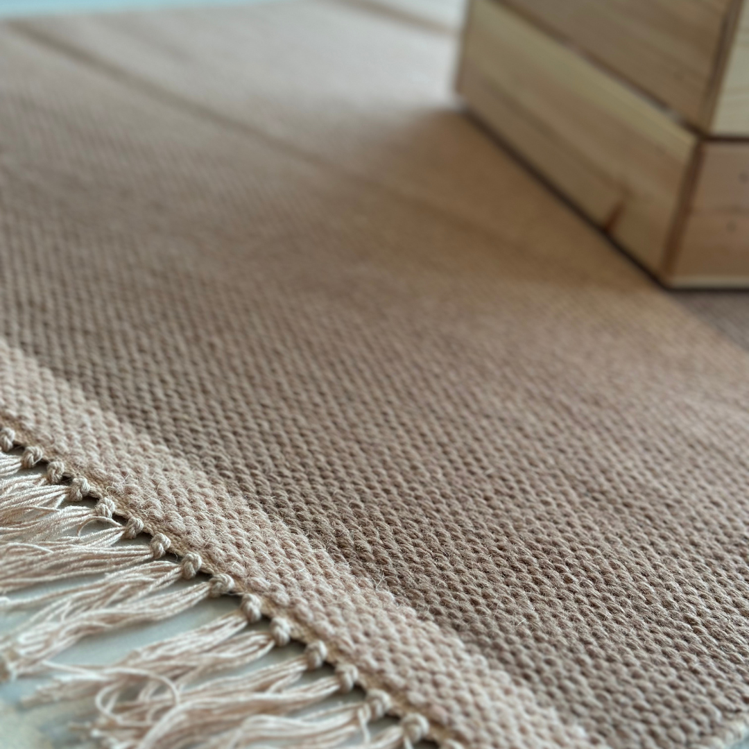 Wool Kelim Rug | Solid Clay