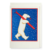 Skiing Polar Bear Greeting Card
