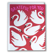 Grateful for You Swans Note Card