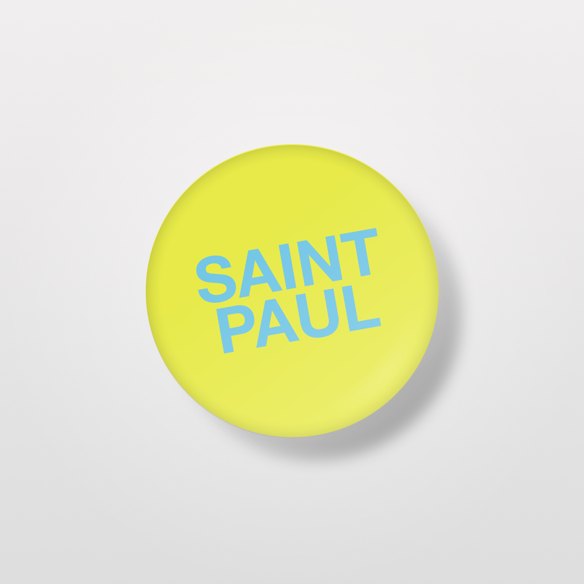 SAINT PAUL 1" Circle Pin: Yellow and Teal